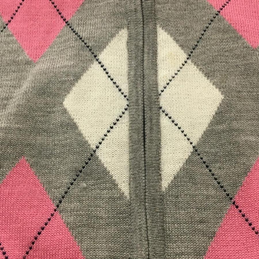 Titleist（タイトリスト） ニットジャケット グレー×ピンク アーガイル