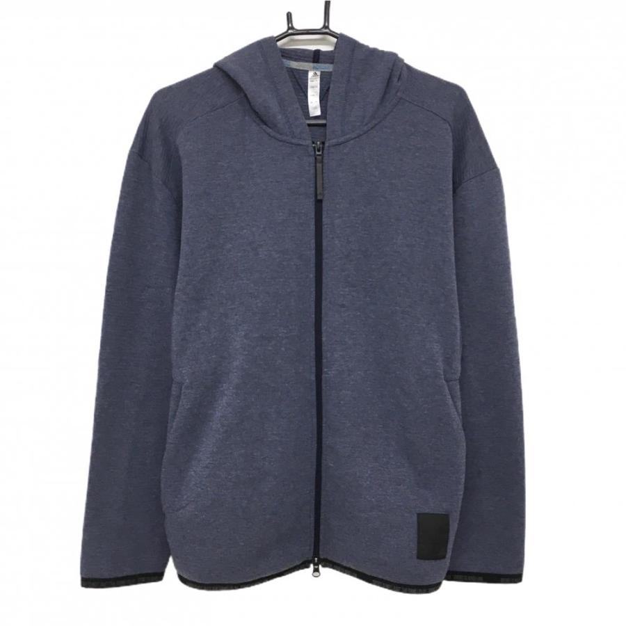 adidas（アディダス） 【美品】アディダス ジップパーカー 杢ネイビー