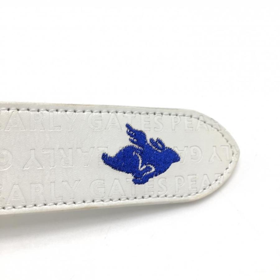 PEARLY GATES（パーリーゲイツ） トップ式ベルト 白 ロゴ型押し メンズ