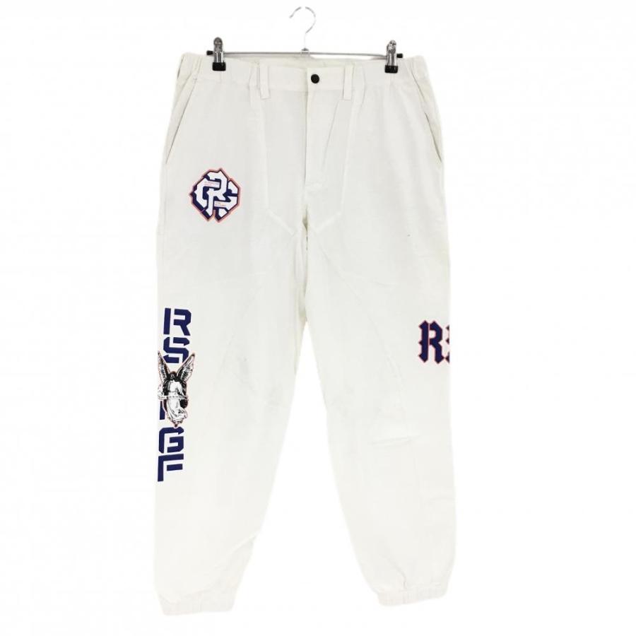 Russeluno ホワイトパンツ プリント入り Russeluno（ラッセルノ） ラッセルノゴルフ パンツ 白×ブルー 複数