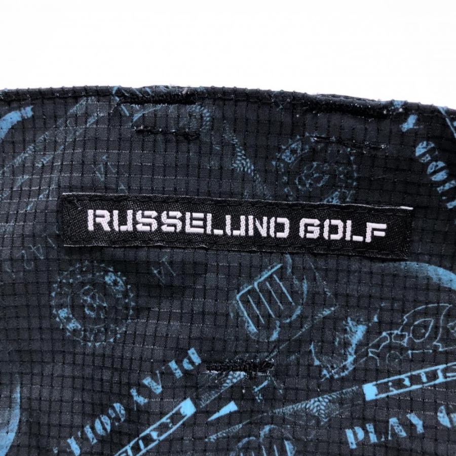 【希少】ラッセルノ ゴルフ ハーフパンツ 6 天使 ルチャ マスク 総柄 白 緑 Russeluno（ラッセルノ） ハーフパンツ 白×グレー リーフ柄