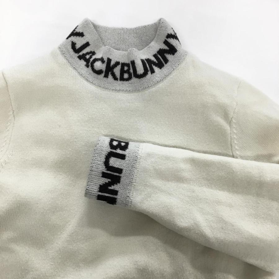Jack Bunny!!（ジャックバニー） 裏地付ハイネックセーター 白×黒