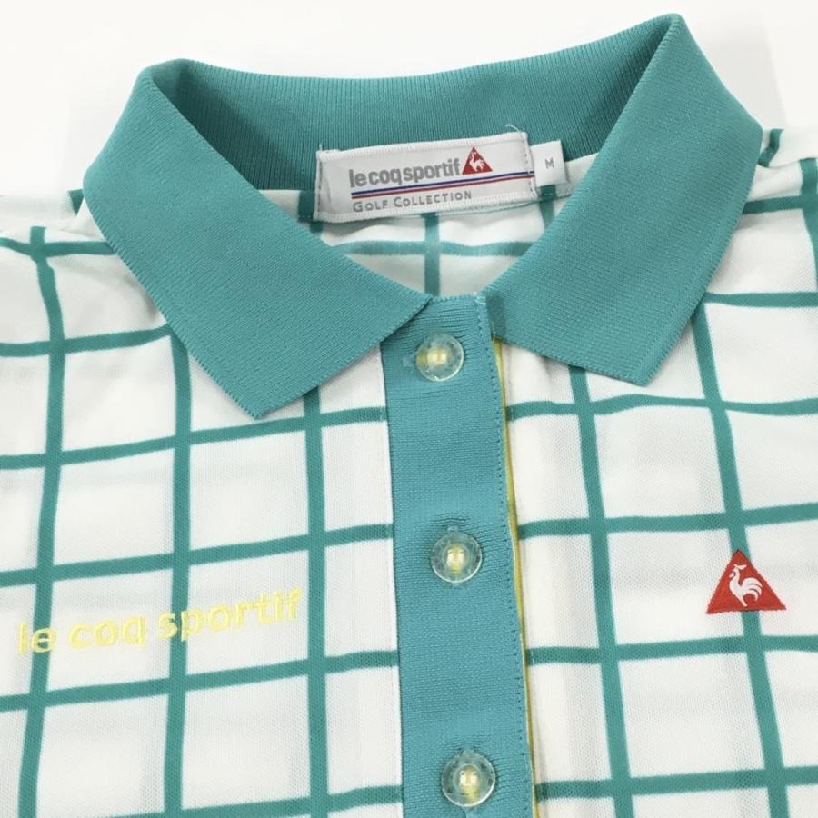 le coq sportif ゴルフシャツ Mサイズ 緑/黄色 チェック柄 le coq sportif GOLF（ルコックスポルティフ ゴルフ） ルコックゴルフ
