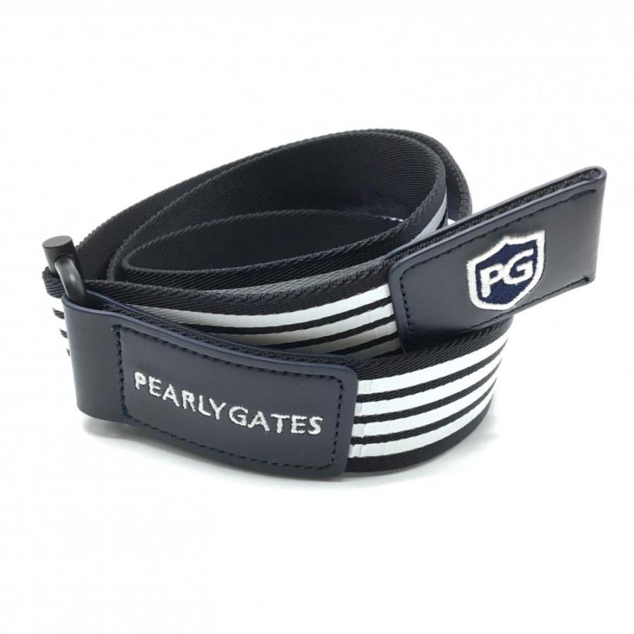 PEARLY GATES（パーリーゲイツ） ベルト 黒×白 ボーダー メンズ ゴルフ