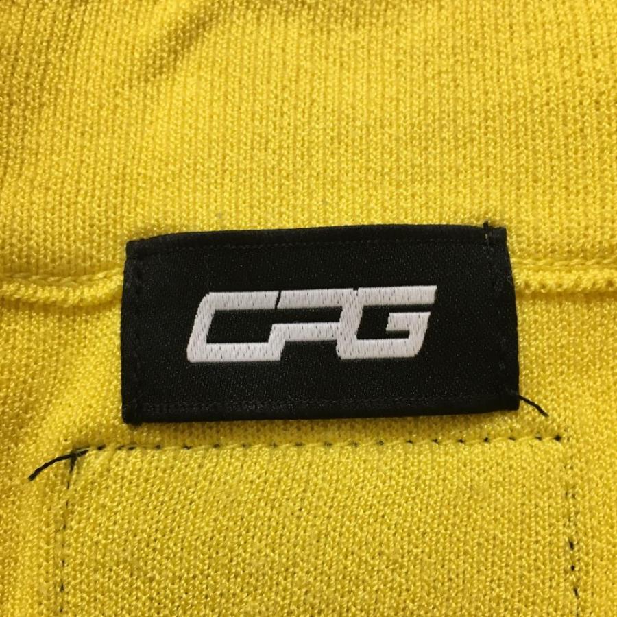CPG GOLF 【美品】CPG ニットベスト イエロー×白 一部透かし編み