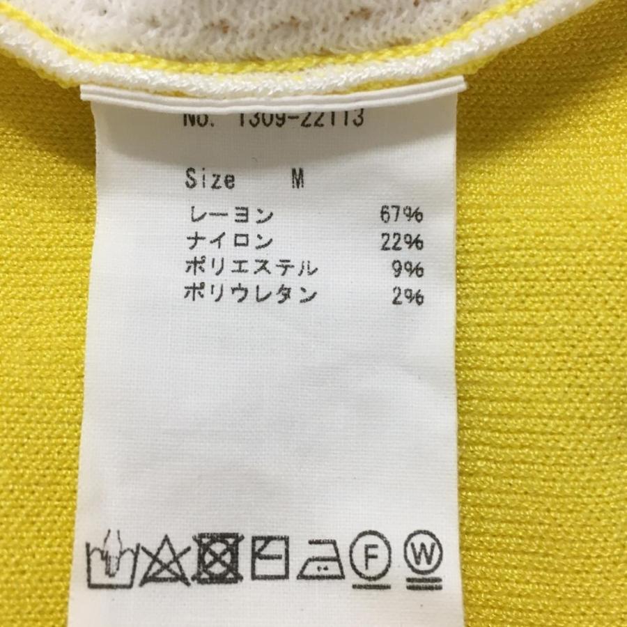 CPG GOLF 【美品】CPG ニットベスト イエロー×白 一部透かし編み