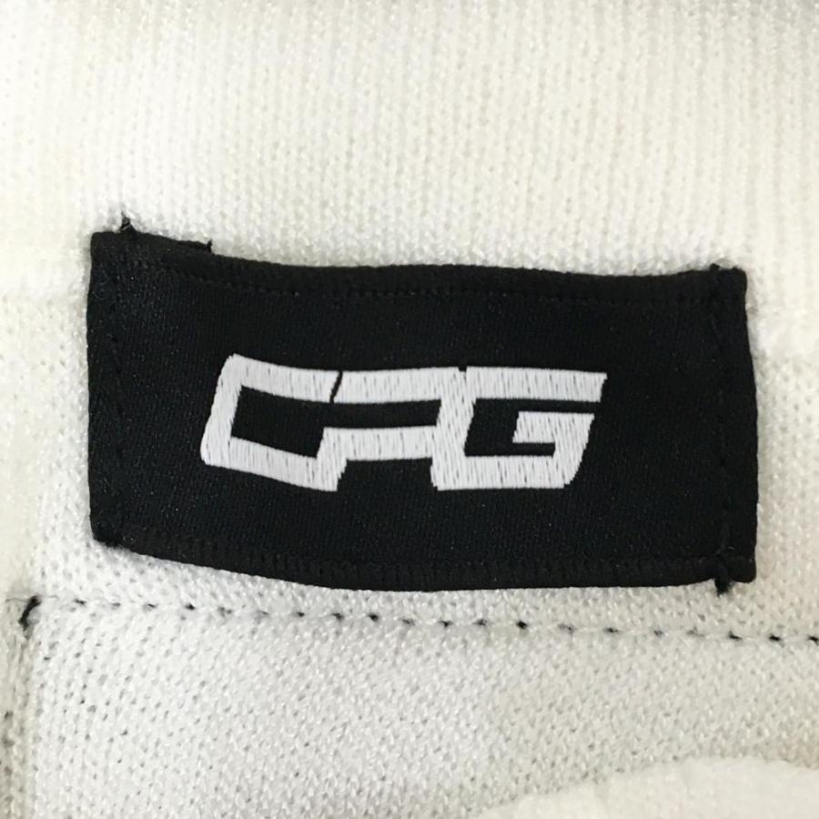 CPG GOLF CPG ニットベスト 白×黒 一部透かし編み ラインストーン