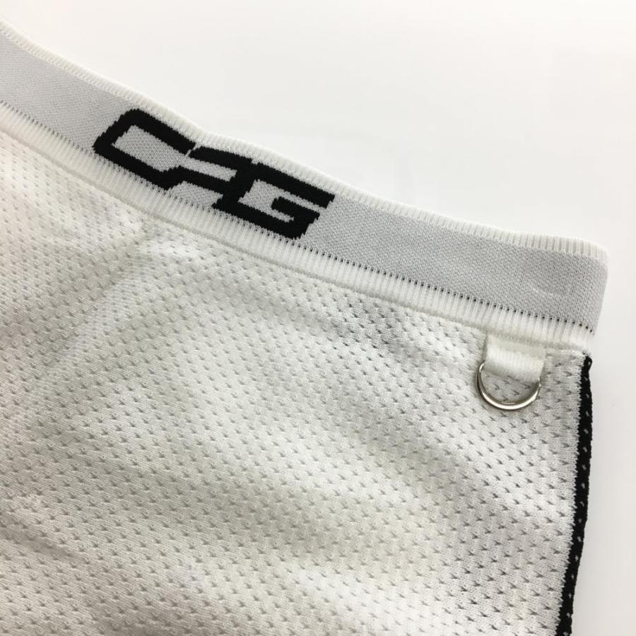 CPG GOLF CPG ニットスカート 白×黒 メッシュ調 ウエストゴム 
