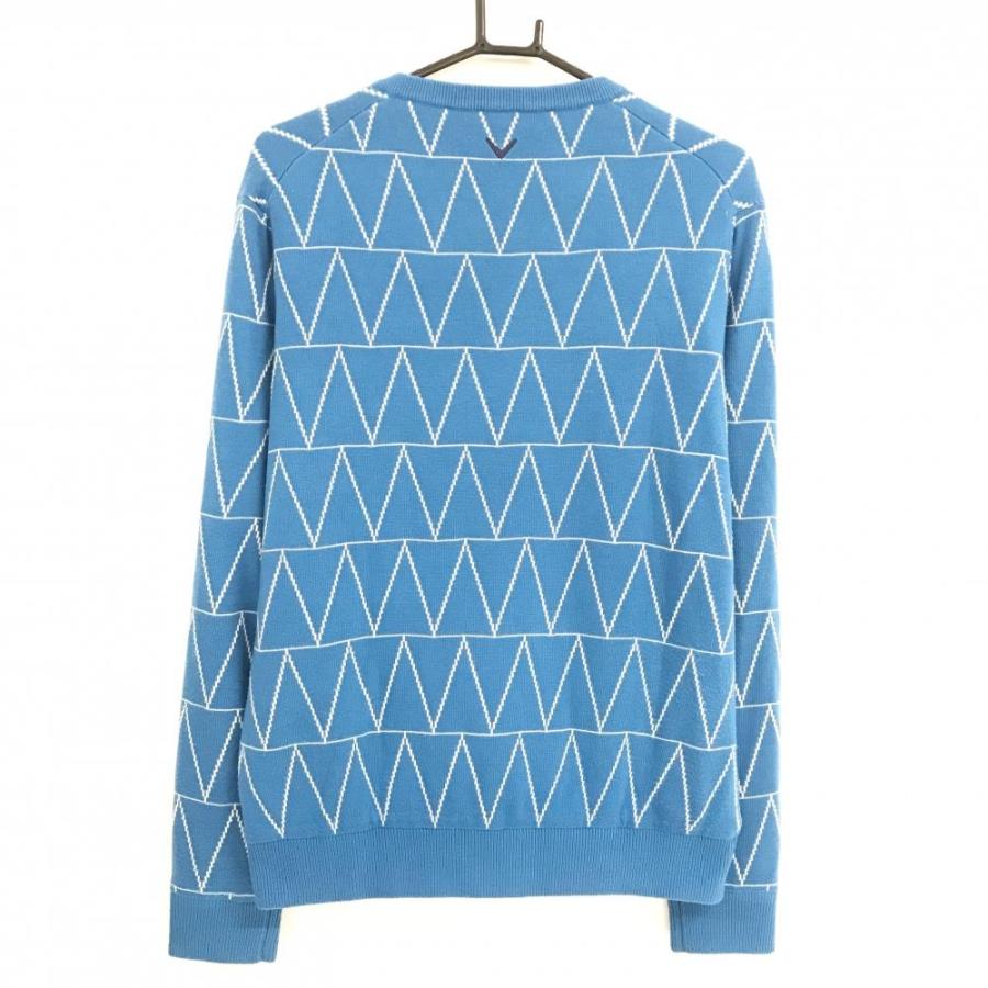 Callaway（キャロウェイ） セーター ライトブルー×白 総柄 ウール混