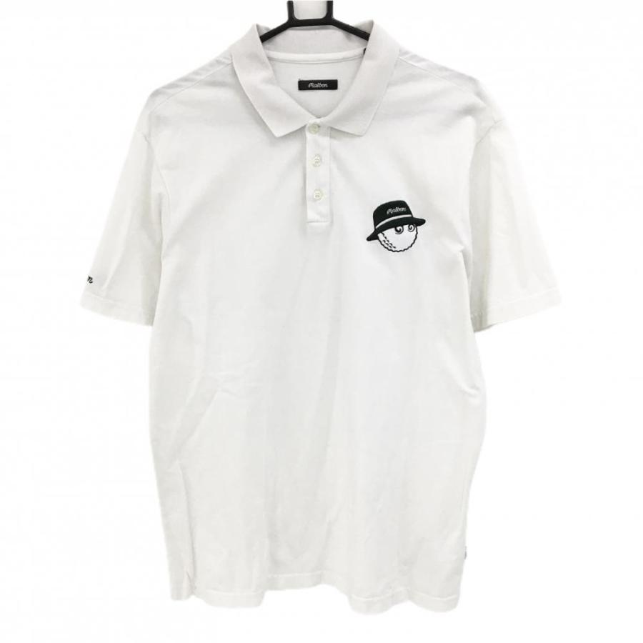 Malbon Golf（マルボンゴルフ） マルボン 半袖ポロシャツ 白 ワッペン