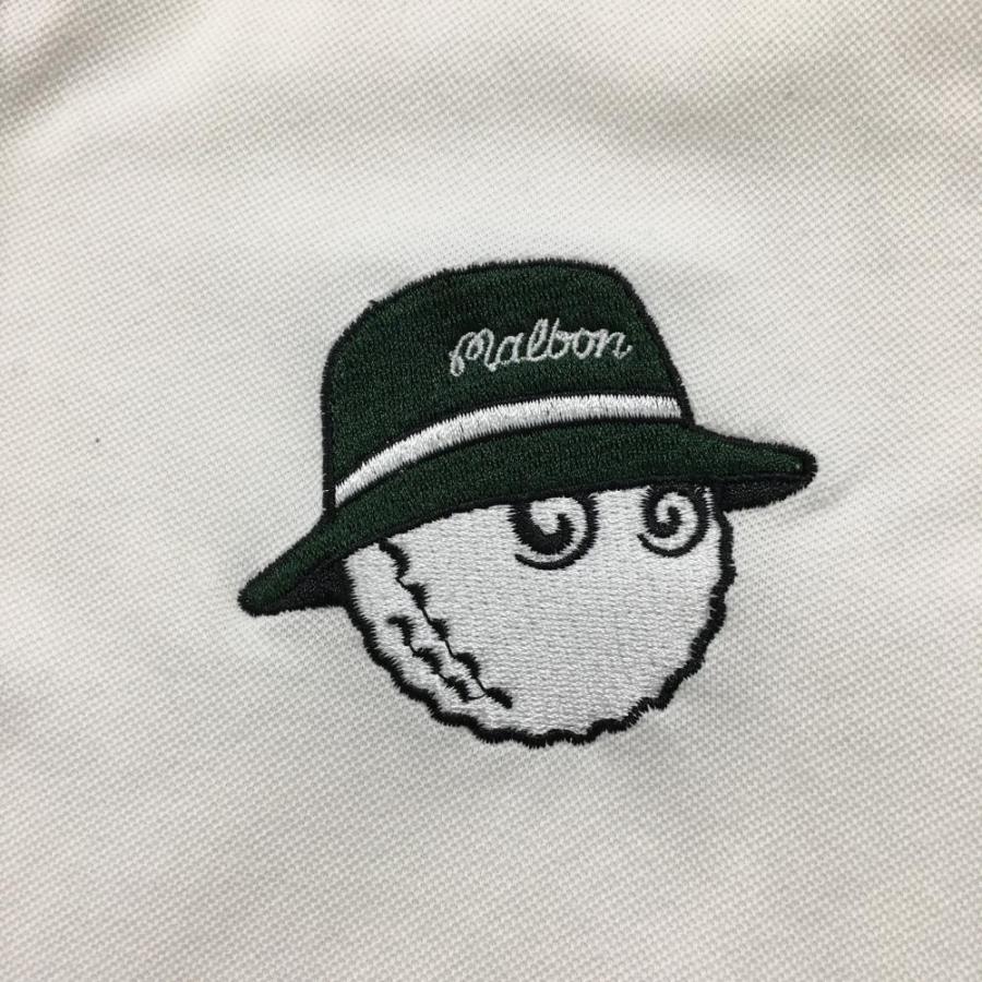 Malbon Golf（マルボンゴルフ） マルボン 半袖ポロシャツ 白 ワッペン