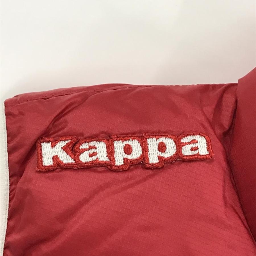 Kappa（カッパ） ダウンベスト レッド×白 胸元ワッペン ダウン80