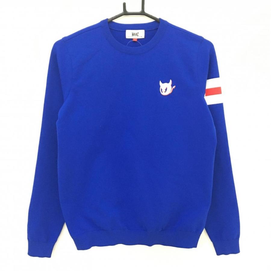 WAAC 【超美品】ワック セーター ブルー ロゴ刺しゅう 韓国モデル