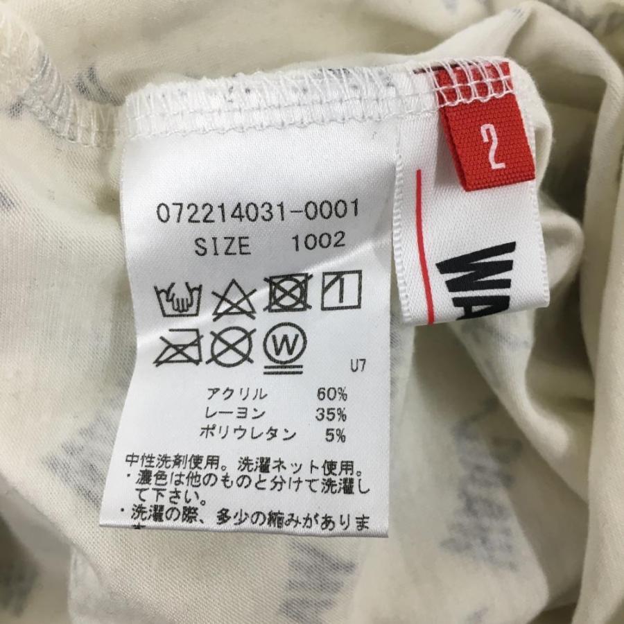 WAAC 【美品】ワック 長袖ハイネックシャツ 白×黒 ロゴ総柄 表微起毛