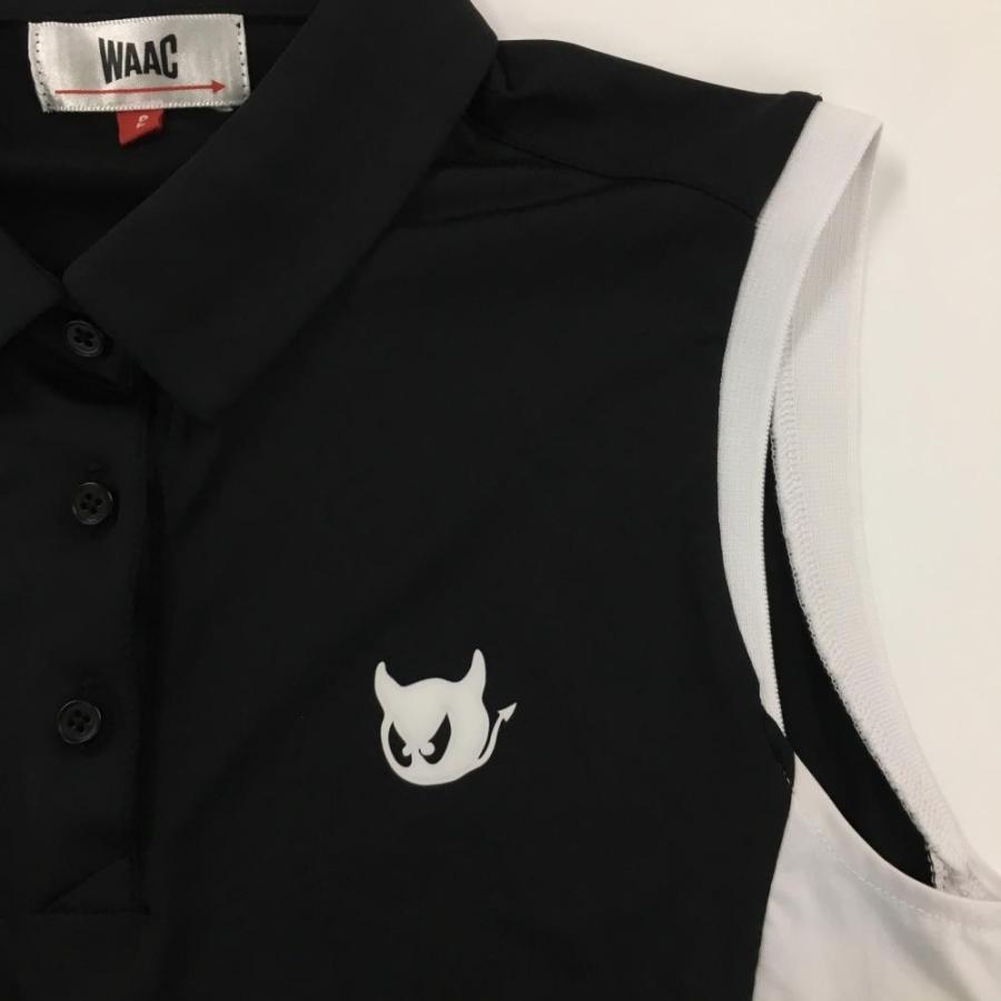 WAAC 【超美品】ワック ノースリーブポロシャツ 黒×白 バイカラー