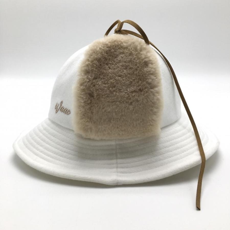 WAAC 【新品】ワック ハット 白×ベージュ 耳当て付 耳当て裏ボア 1098
