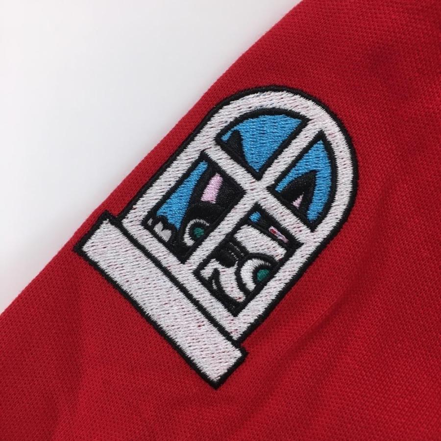 M・U SPORTS 【新品】MUスポーツ 長袖ポロシャツ レッド ロゴ刺しゅう 
