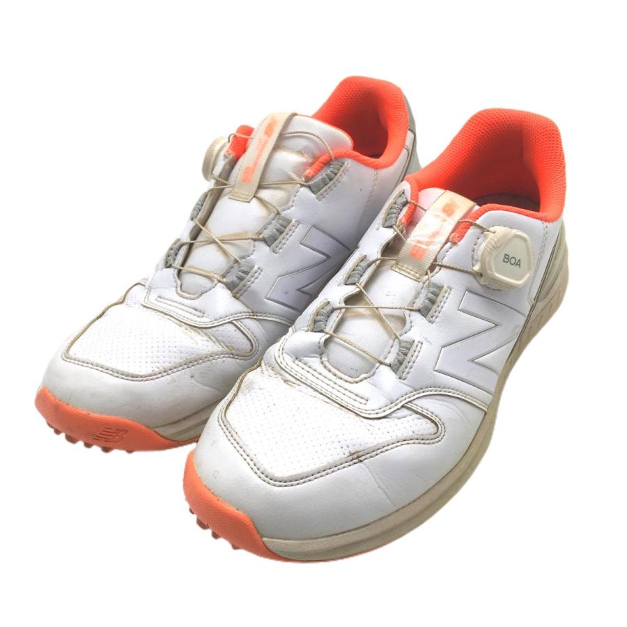 New Balance（ニューバランス） ゴルフシューズ 白×サーモンピンク系