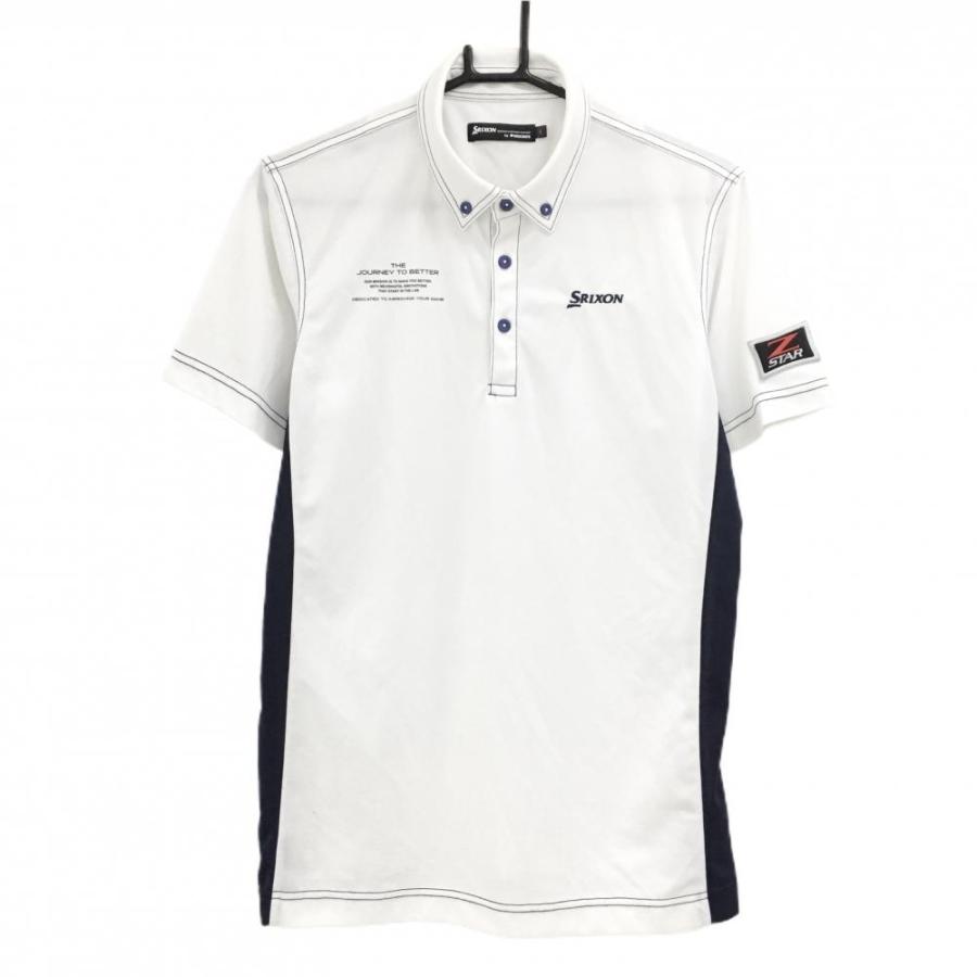 デサント　スリクソン　半袖シャツ ネイビー　Mサイズ　レディース SRIXON スリクソンバイデサント 半袖ポロシャツ 白×ネイビー ロゴ