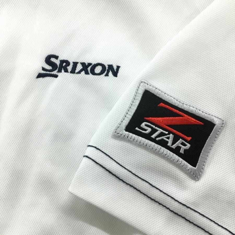 SRIXON スリクソンバイデサント 半袖ポロシャツ 白×ネイビー ロゴ