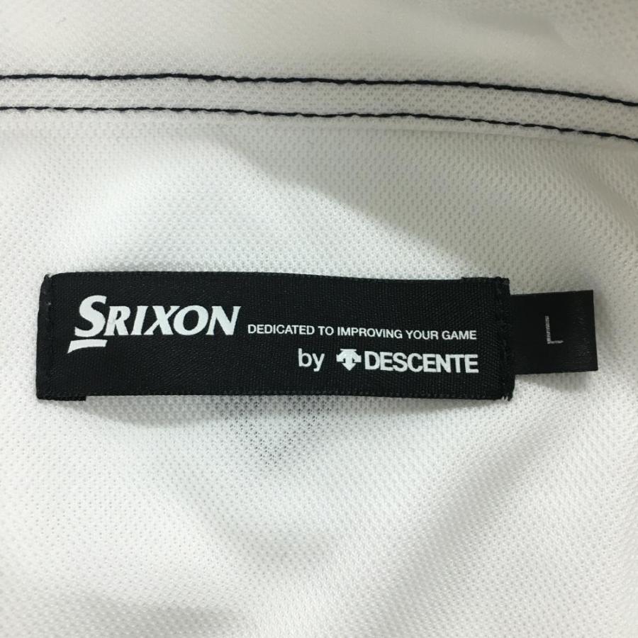 SRIXON スリクソンバイデサント 半袖ポロシャツ 白×ネイビー ロゴ