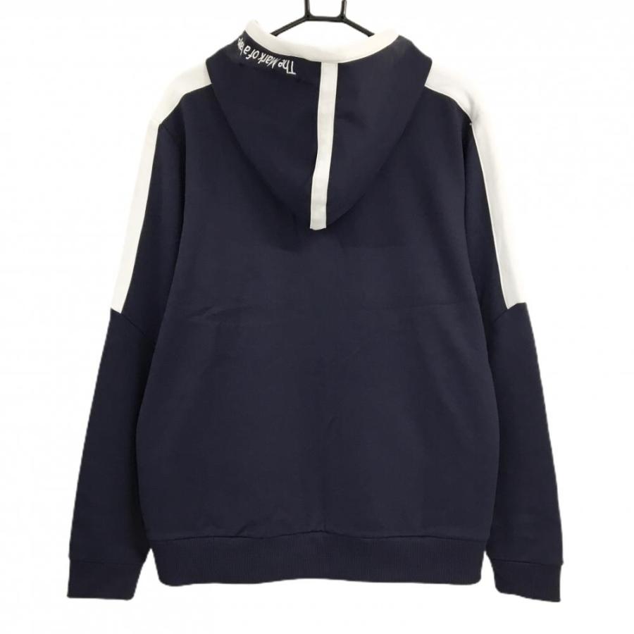 FootJoy（フットジョイ） ジップパーカー ネイビー×白 裏起毛