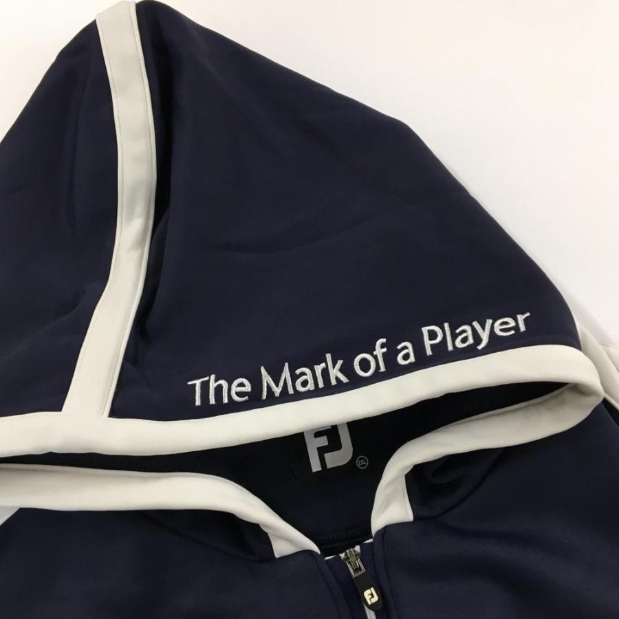 FootJoy（フットジョイ） ジップパーカー ネイビー×白 裏起毛