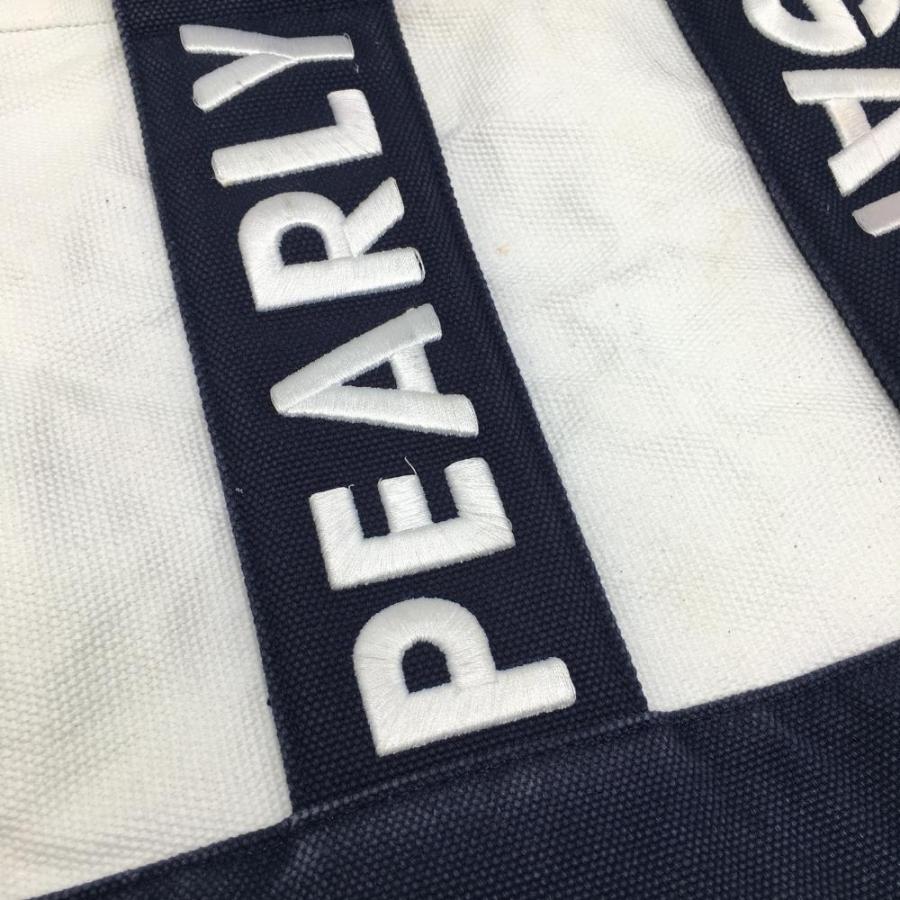 PEARLY GATES トートバッグ ホワイト/ネイビー PEARLY GATES（パーリーゲイツ） ビッグトートバッグ 白×ネイビー 立体