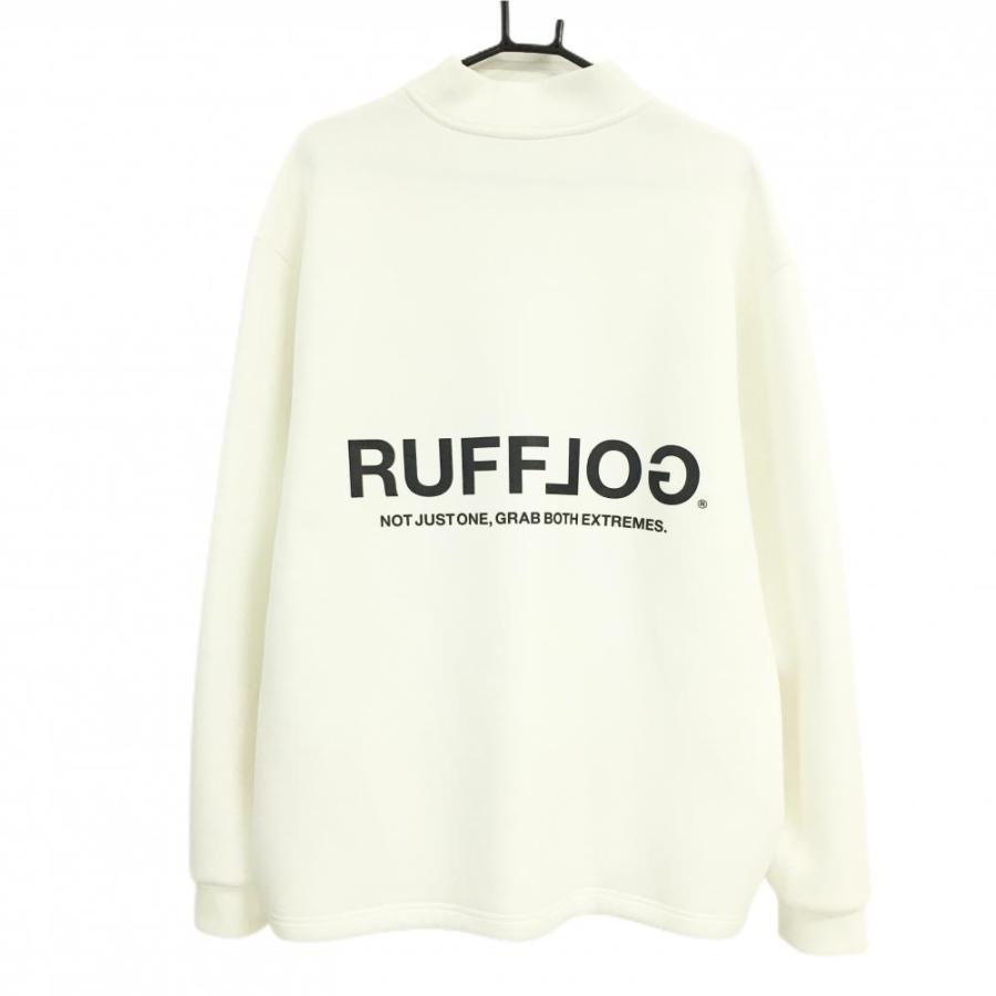 ラフロッグ　ハイネックトレーナー M ホワイト RUFFLOG（ラフロッグ） 【美品】ラフロッグ ハイネックトレーナー 白