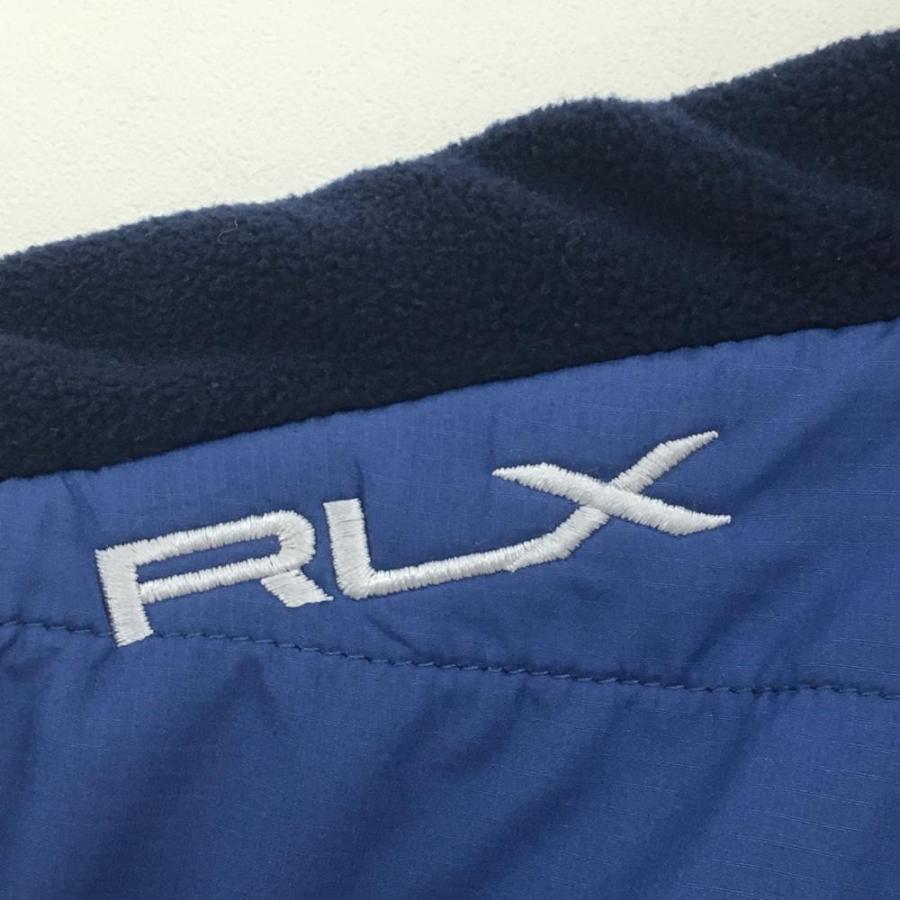 RLX RLXラルフローレン 切替フリースベスト ネイビー×ブルー 肩ロゴ