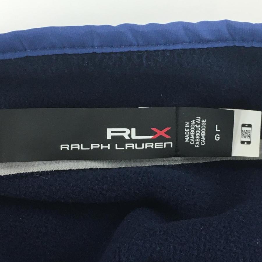 RLX RLXラルフローレン 切替フリースベスト ネイビー×ブルー 肩ロゴ