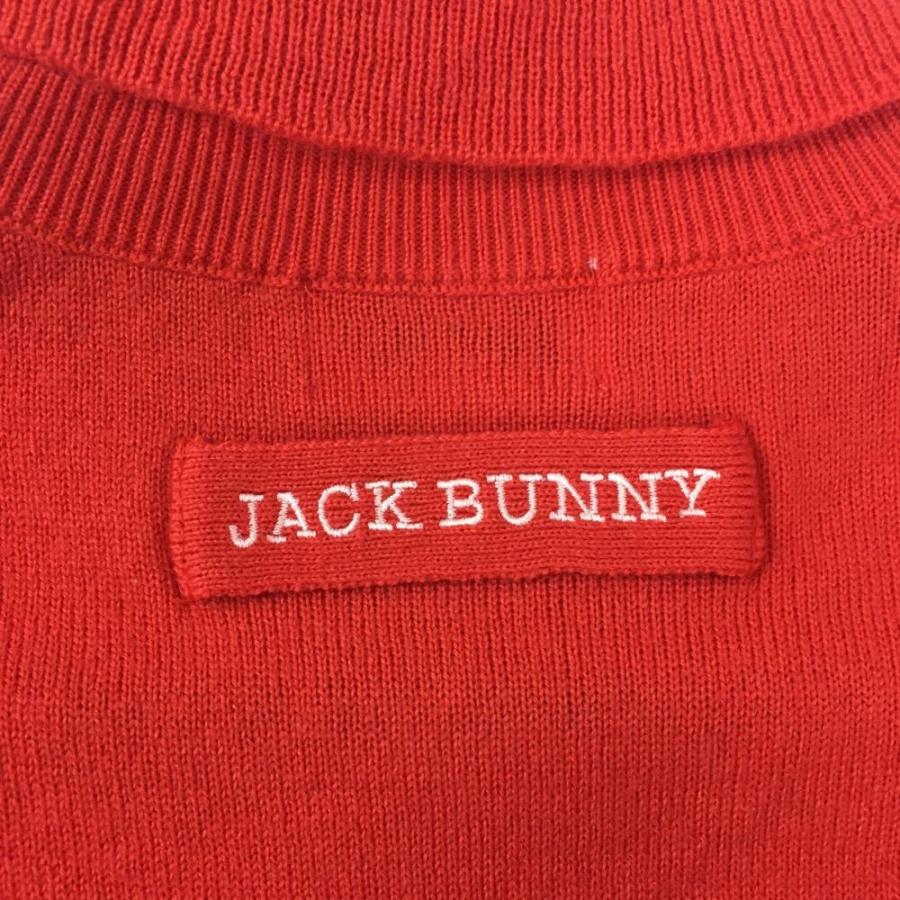 JACK BUNNY!! - coco 中古 ジャックバニー Jack Bunny!! レディース セーター 1(M) 赤 レッド 総ロゴ柄 タートルネック Jack Bunny!!（ジャックバニー） 【超美品】ジャックバニー