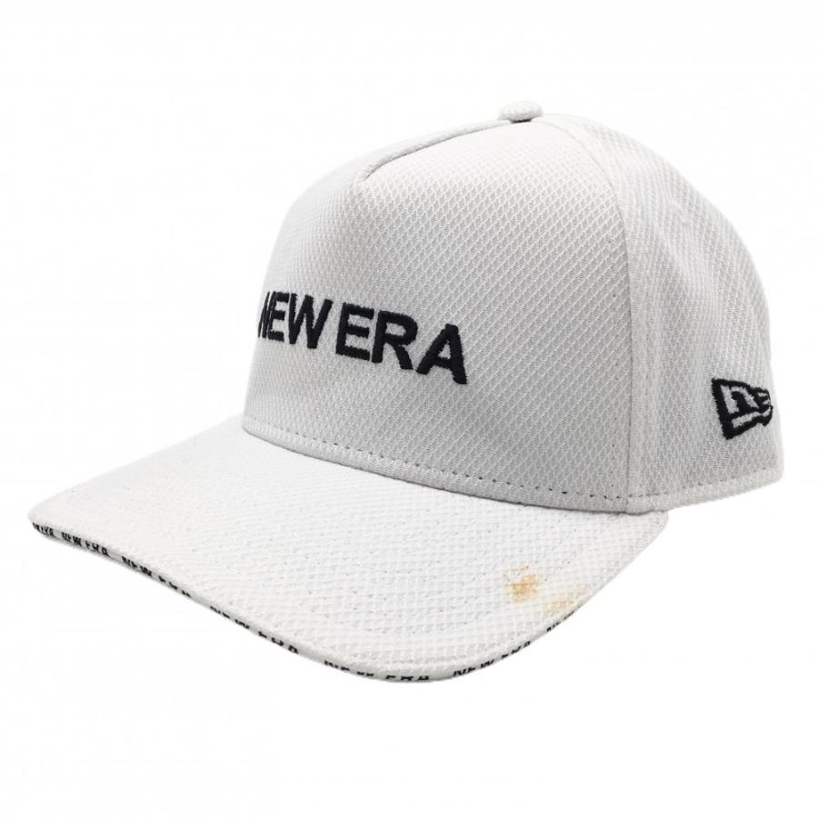 NEW ERA（ニューエラ） キャップ 白×黒 ロゴ つば汚れ ゴルフウェア