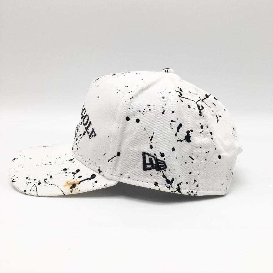NEW ERA（ニューエラ） キャップ 白×黒 ペイント柄 ロゴ ゴルフウェア