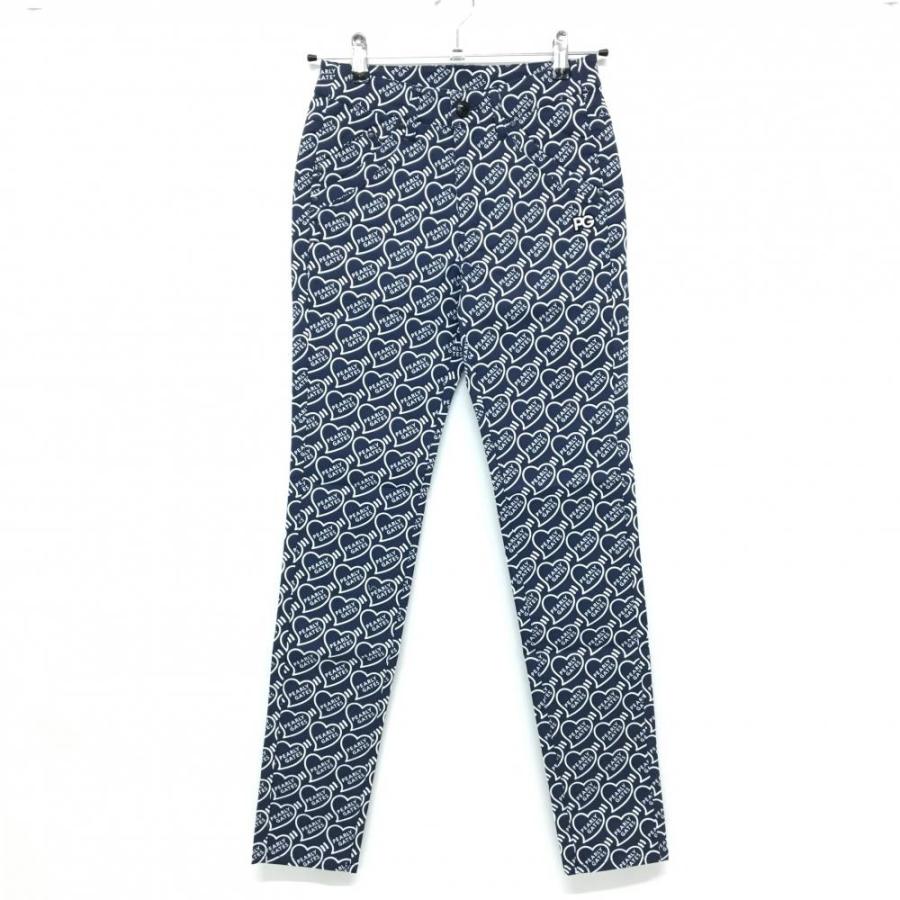 【新品】パーリーゲイツ パンツ ネイビー×白 ハートロゴ総柄 ストレッチ レディース 00(XS) ゴルフウェア PEARLY GATES PEARLY GATES（パーリーゲイツ） 【新品】パーリーゲイツ パンツ