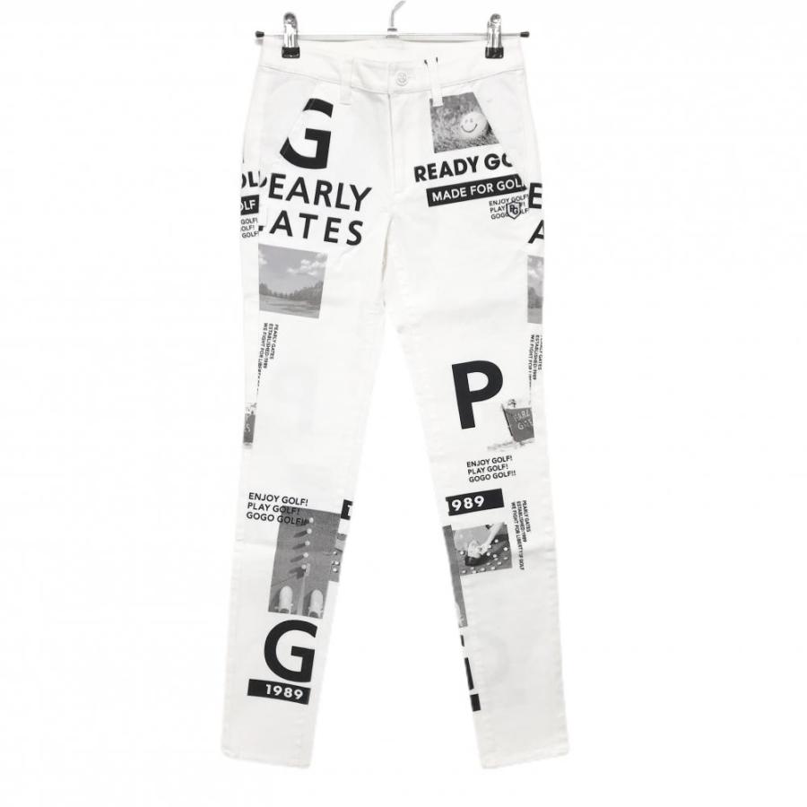パーリーゲイツ★高撥水★PGニコちゃん総柄★【レディース サイズ0（S）】 PEARLY GATES（パーリーゲイツ） 【新品】パーリーゲイツ パンツ 白