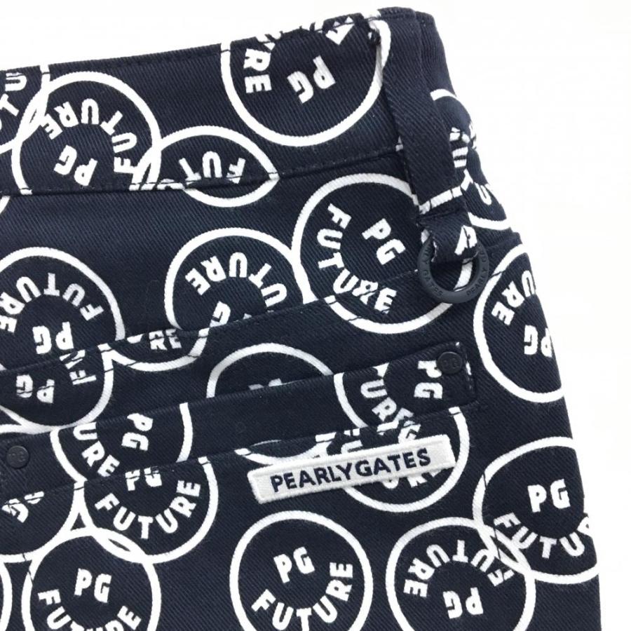 【新品】パーリーゲイツ パンツ ダークネイビー×白 FUTUREニコ ストレッチ レディース 00(XS) ゴルフウェア PEARLY GATESの画像