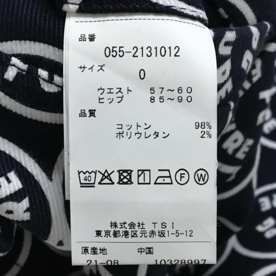 【新品】パーリーゲイツ パンツ ダークネイビー×白 FUTUREニコ ストレッチ レディース 0(S) ゴルフウェア PEARLY GATESの画像