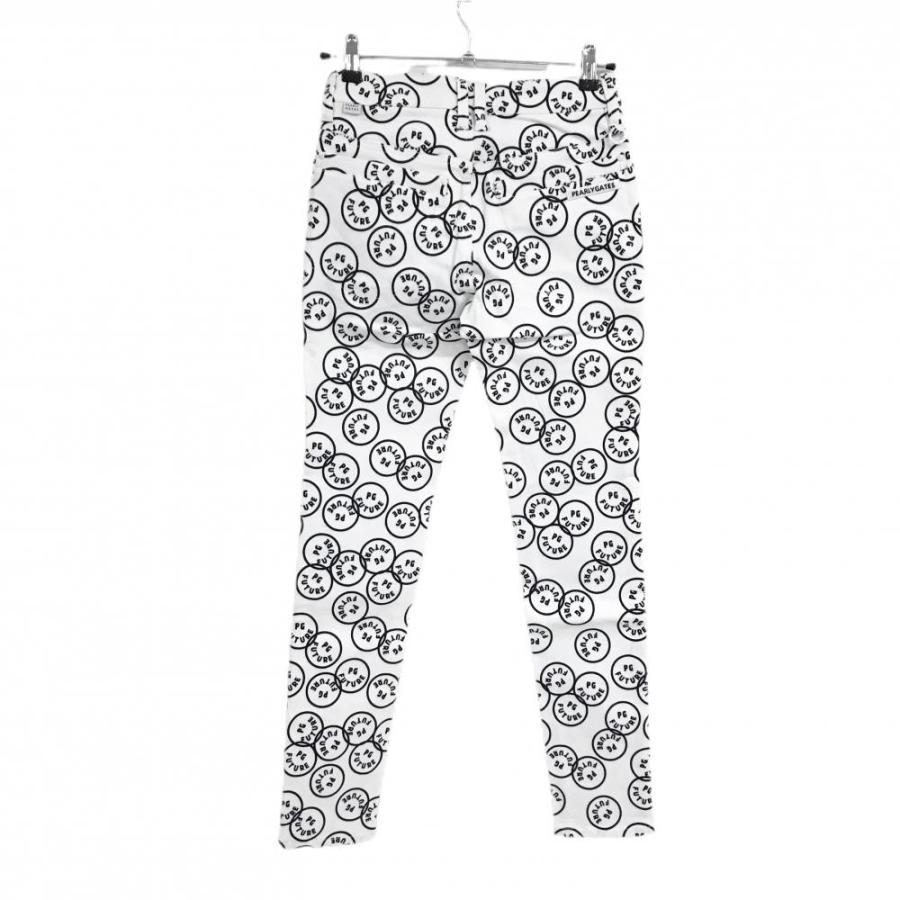 【新品】パーリーゲイツ パンツ 白×ネイビー FUTUREニコ ストレッチ レディース 00(XS) ゴルフウェア PEARLY GATESの画像
