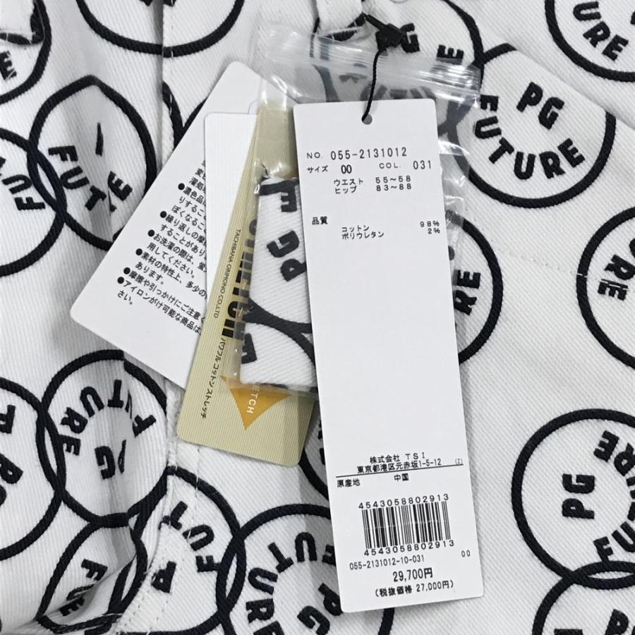 【新品】パーリーゲイツ パンツ 白×ネイビー FUTUREニコ ストレッチ レディース 00(XS) ゴルフウェア PEARLY GATESの画像