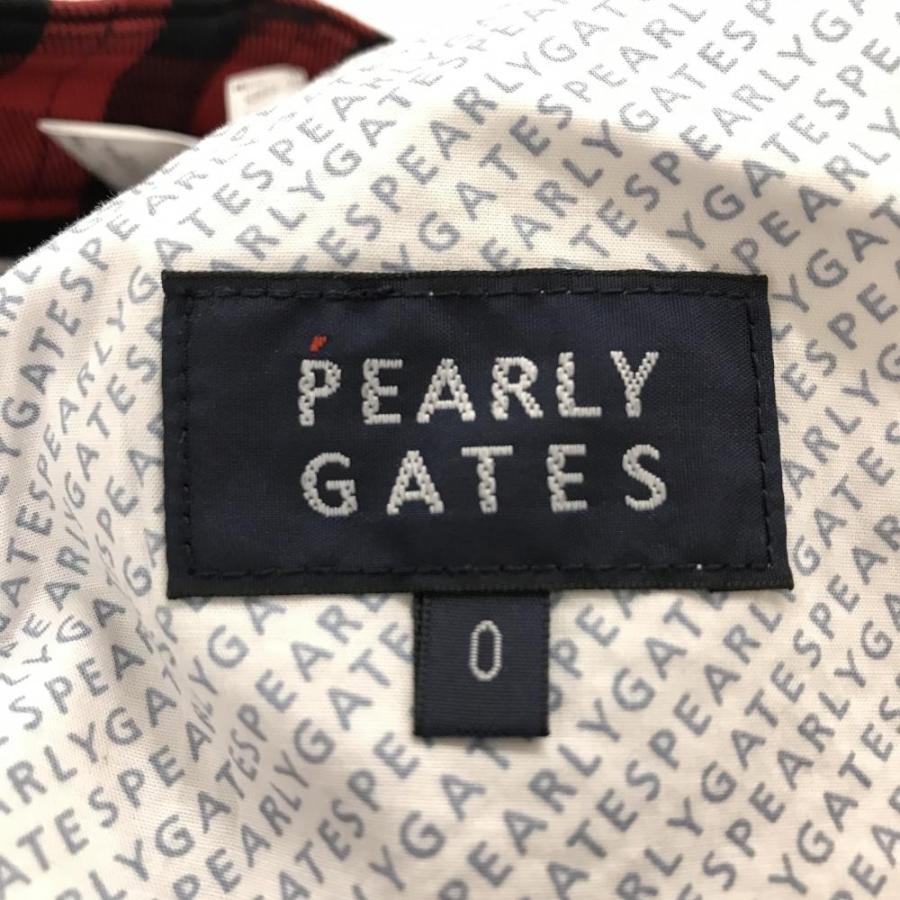 【新品】パーリーゲイツ パンツ レッド×黒 チェック ストレッチ レディース 0(S) ゴルフウェア PEARLY GATESの画像