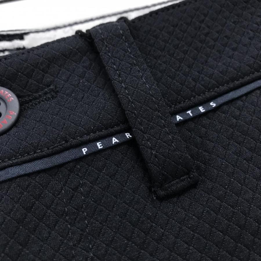 【新品】パーリーゲイツ パンツ 黒×レッド ダイヤ柄織生地 ロゴ刺しゅう レディース 00(XS) ゴルフウェア PEARLY GATESの画像