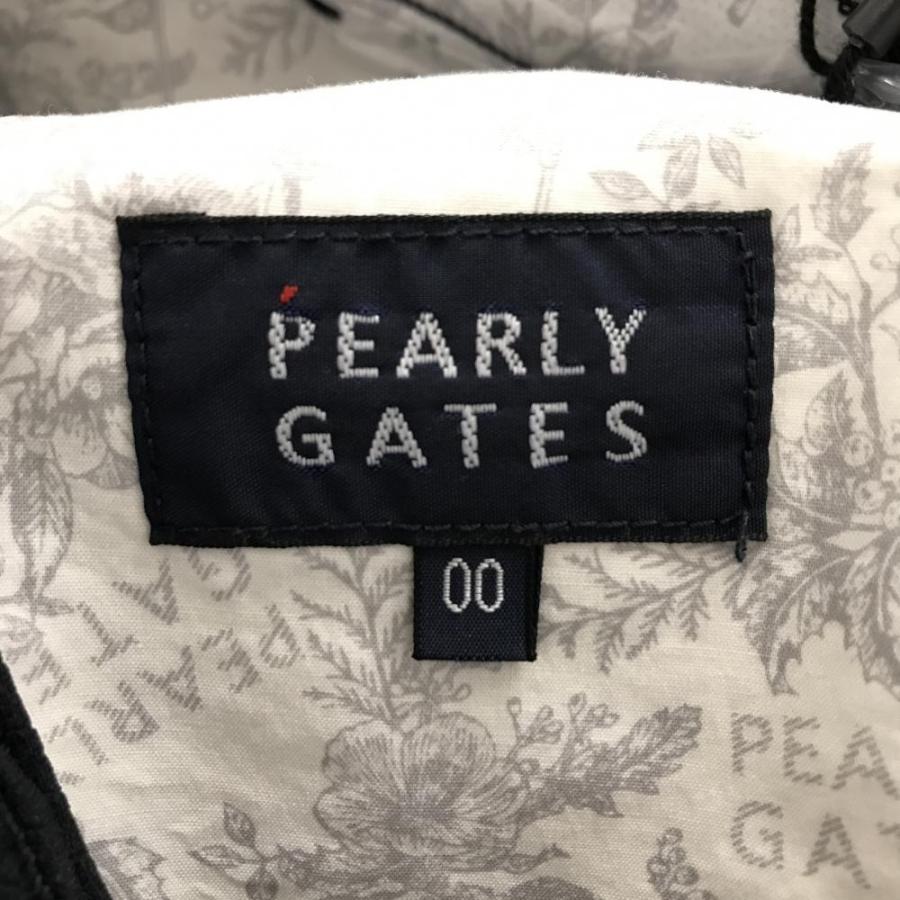 【新品】パーリーゲイツ パンツ 黒×レッド ダイヤ柄織生地 ロゴ刺しゅう レディース 00(XS) ゴルフウェア PEARLY GATESの画像