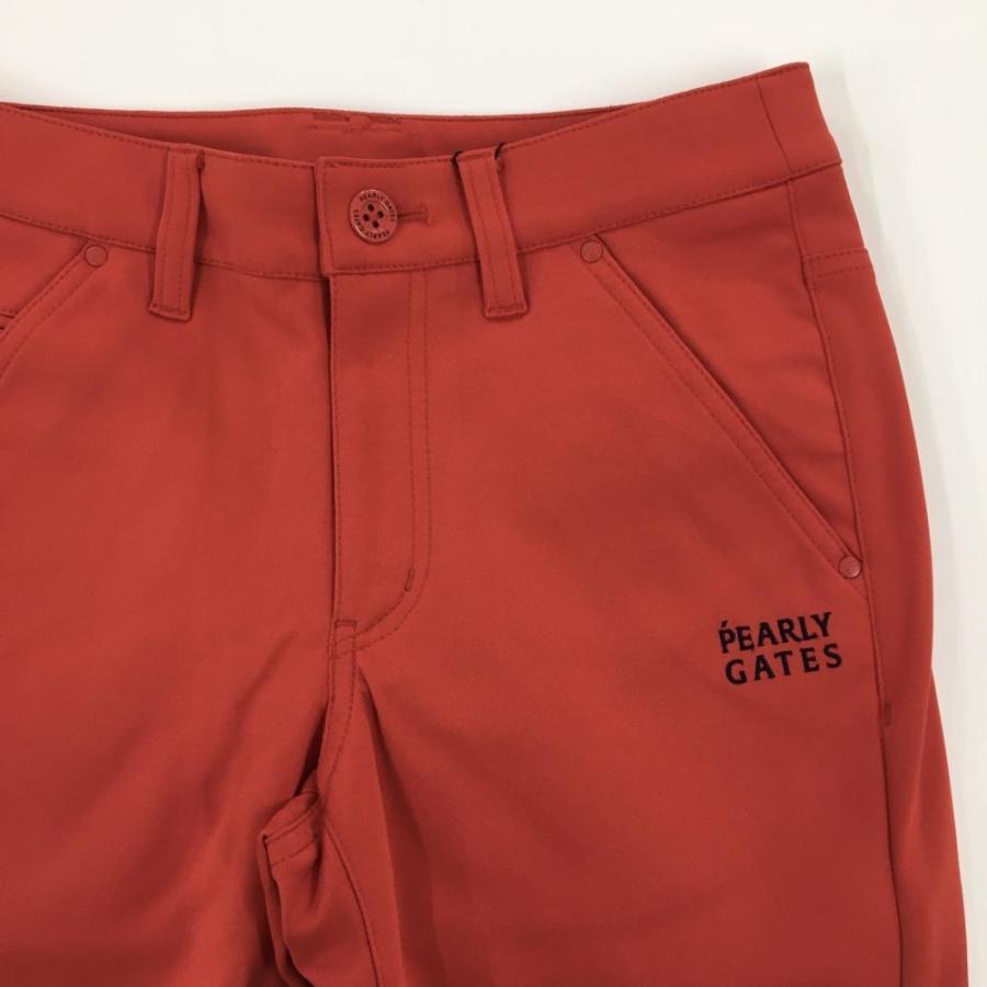 【新品】パーリーゲイツ パンツ レッド×ネイビー ロゴ刺しゅう ストレッチ レディース 0(S) ゴルフウェア PEARLY GATESの画像