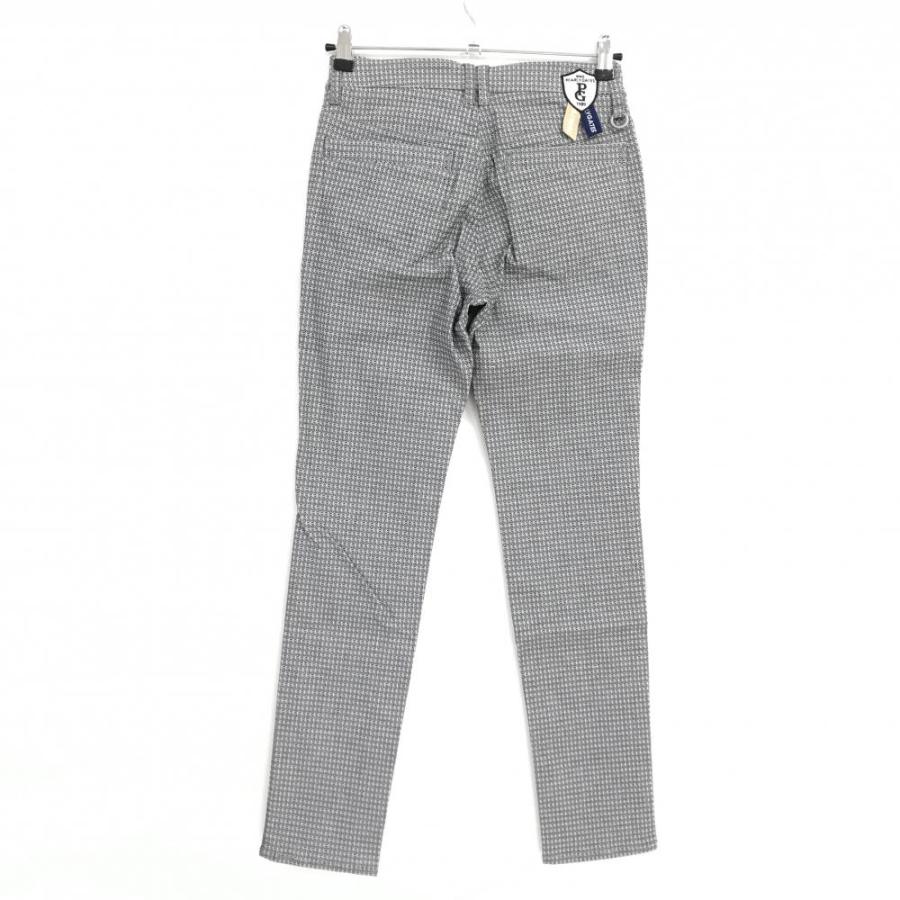 【新品】パーリーゲイツ パンツ 黒×白 総柄 ロゴ刺しゅう レディース 00(XS) ゴルフウェア PEARLY GATESの画像