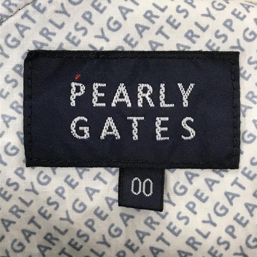 【新品】パーリーゲイツ パンツ 黒×白 総柄 ロゴ刺しゅう レディース 00(XS) ゴルフウェア PEARLY GATESの画像