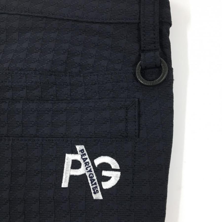【新品】パーリーゲイツ パンツ ネイビー 総柄地模様 ロゴ刺しゅう レディース 00(XS) ゴルフウェア PEARLY GATESの画像