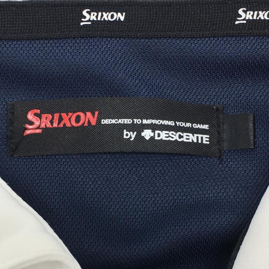 SRIXON 【美品】スリクソンバイデサント 半袖ポロシャツ ネイビー×白