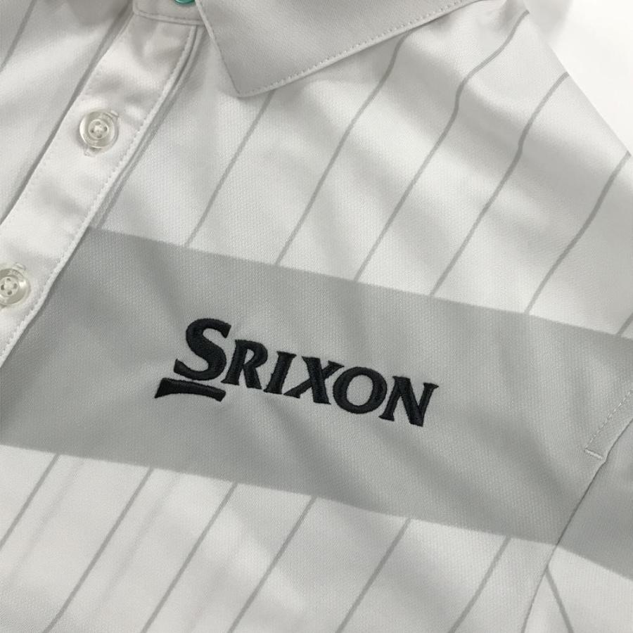 SRIXON スリクソンバイデサント 半袖ポロシャツ 白×ライトグレー