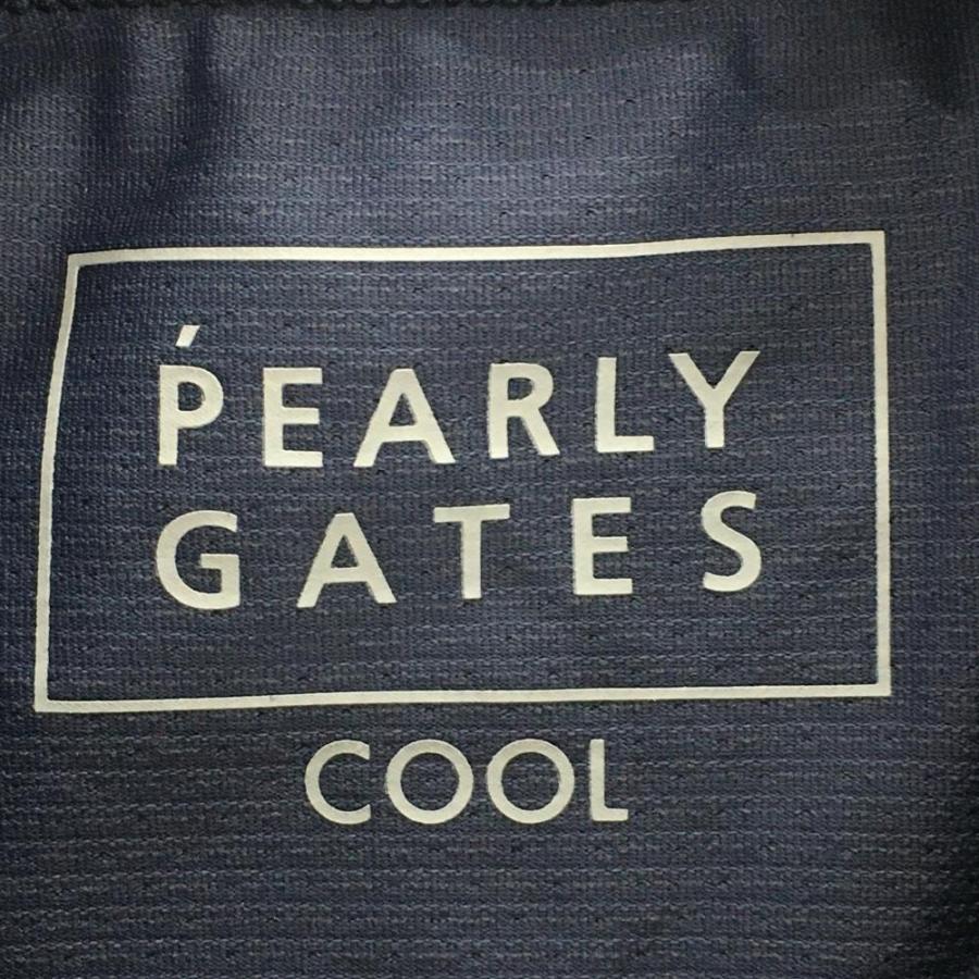 【新品】パーリーゲイツ ハイネックインナーシャツ ダークネイビー×グレー 総柄 Beatrix cool レディース 0(S) ゴルフウェア PEARLY GATESの画像